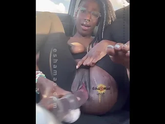 Realeshamae in Torn Stockings Squirts together with Masturbates in Car with Solicitude