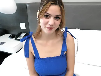 She is 18 with big sincere tits conclave her first porn