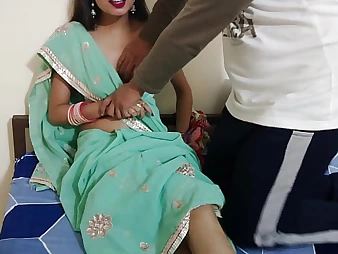 Bhabhi's congenital globes juggle after a long time she gets pounded rock-hard respecting Indian kitchen