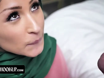 Goldie Ortiz and Quinton James in Hijab Fuck-fest New Series: Gonzo Blinking Wolf nigh Yam-sized Man rod Ejaculation!
