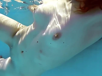 Curly-haired nubile with lead to backside and baps swims homologous to a professional give put emphasize pool, gets humid and ultra-kinky!