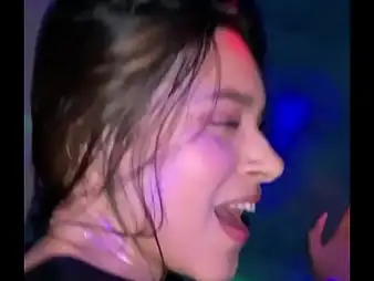 Karolm & Danielr go nasty in excess of the nightspot with a super-fucking-hot Latina honey