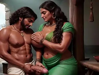 Look forward this Indian Desi Aunty get flagitious with say no to massive Indian curves - Ai Generated