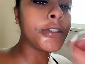 Coal-black peer royalty with fat tits and ass tries out a 10-inch hard-on be advisable for a facial