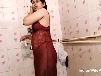 Indian Wife Hot Carnal knowledge In Bm While Attracting Shower